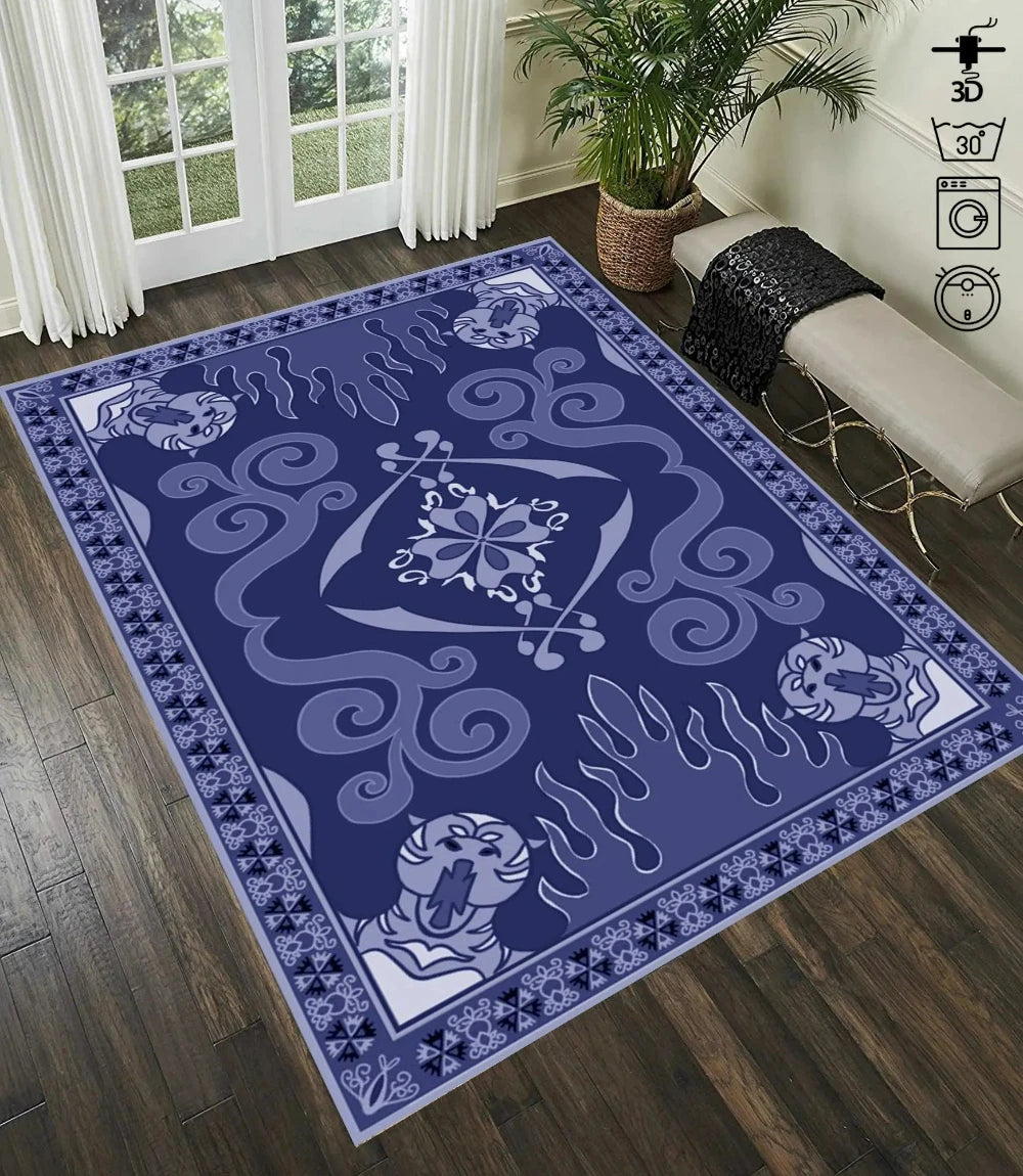 tapis salon moderne motif ethnique violet rouge beige doré décoratif maison chambre grand