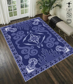 tapis salon moderne motif ethnique violet rouge beige doré décoratif maison chambre grand