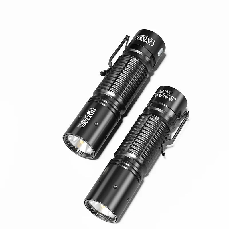 lampe poche rechargeable 800 lumens led portable clip ceinture type aluminium moderne