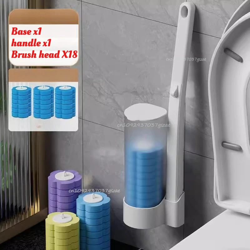 brosse toilette jetable bleu violet moderne rangement salle bain hygiène nettoyage durable chambre
