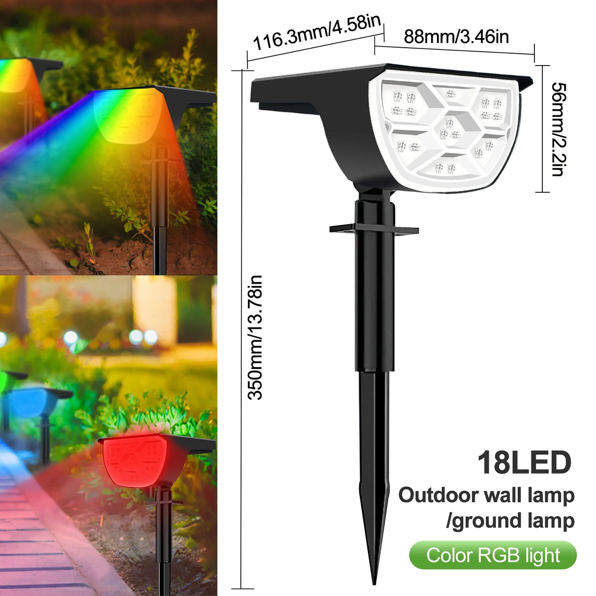 projecteur solaire led rgb noir moderne facile ip65