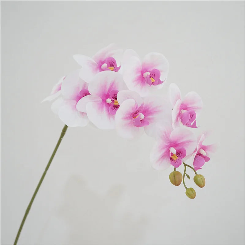 Orchidées artificielles bleu clair blanc rose jaune vert clair violet foncé mariage décoration intérieure