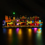 maquette ville lego multicolore led lumiere usb câble instructions classique magasin magie