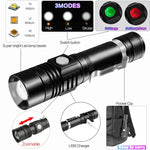 lampe torche led rechargeable usb 12000 lumens clip poche moderne robuste camping