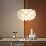 lampe suspendue moderne plissé blanc chambre salon salle manger