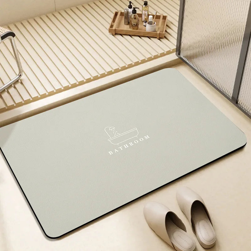 tapis bain noir imperméable anti dérapant facile nettoyer moderne entrée salle bain
