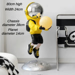 statuette astronaute résine couleur changeante doré argenté rose jaune moderne brillant métallique fixations