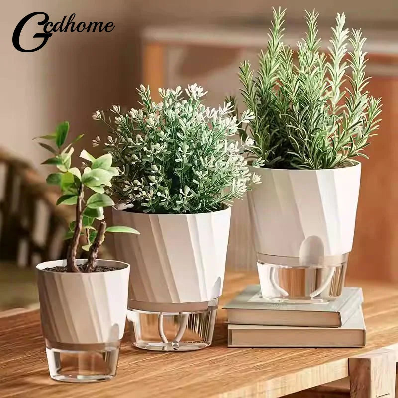 pot plantes moderne transparent semi opaque facettes géométriques blanc rose grisSuspension