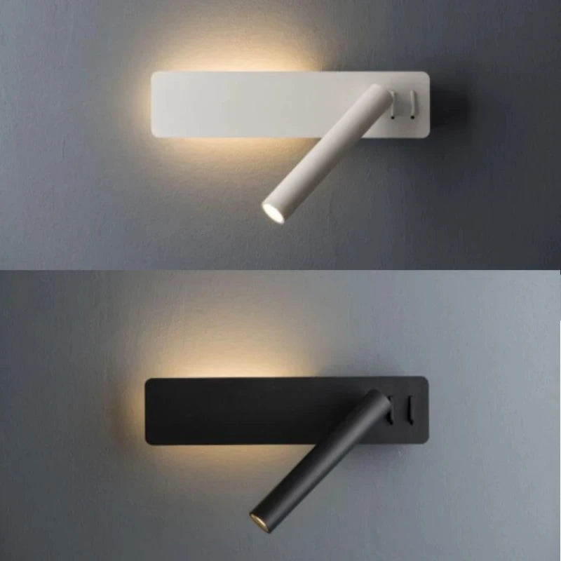 lampe murale led moderne noir bras articulé éclairage directionnel minimaliste chambre coucher étude entree