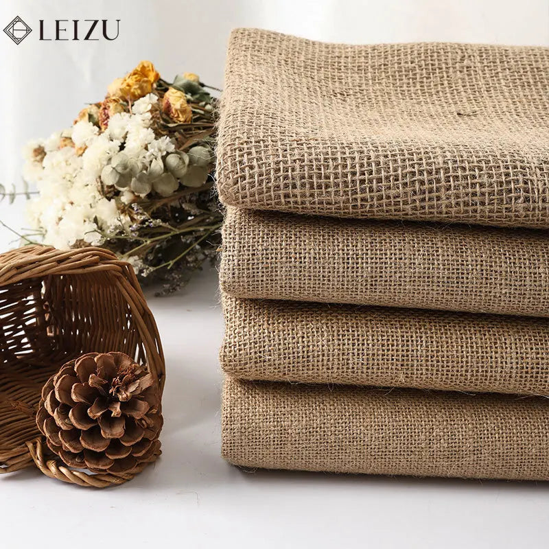 tissu jute beige clair rustique tissé poncé bricolage décoration festive naturelle opaques matériaux