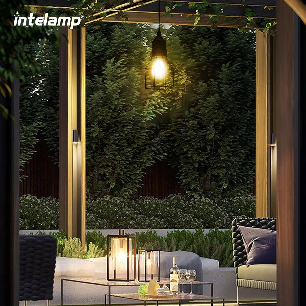 lampe solaire pendante panneau séparé ip65 protection abs noir industrielle rustiqueextérieur camping abri