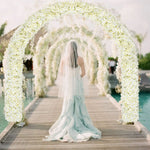 guirlande fleurs artificielles mariage rose clair blanc décoratif intérieur romantique 1.8m 135 têtes