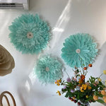 décoration murale fleurs artificielles rose clair moderne feuilles papier métal