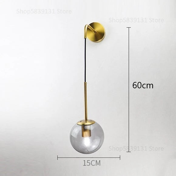 lampe murale moderne or transparent fixée mur ampoule led 220v 249lm 3ans garantie