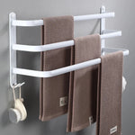 porte serviettes mural blanc moderne aluminium laqué clips trois étages salle bain