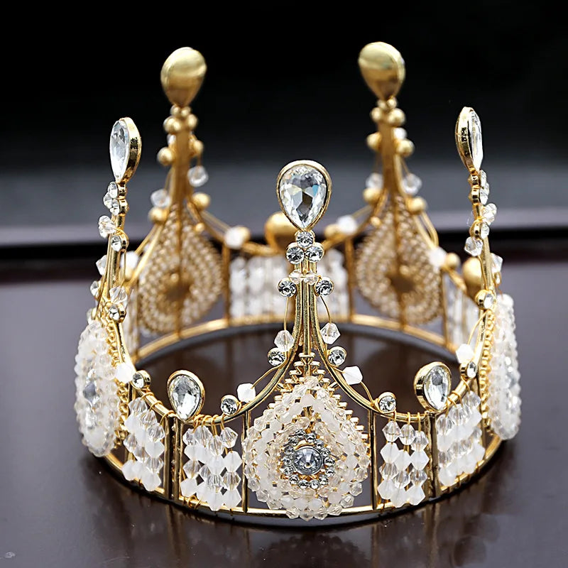 couronnes décoratives or argent strass motifs floraux anniversaire mariage fêtes événements