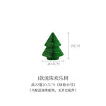 mini sapin noel blanc vert rouge papier plissé boules noel étoile dorée ruban doré