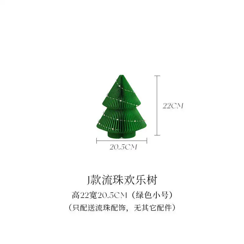 mini sapin noel blanc vert rouge papier plissé boules noel étoile dorée ruban doré