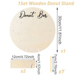 supports donuts bois clair fête donuts multicolores sprinkles glaçage textures variées donut bar piñata