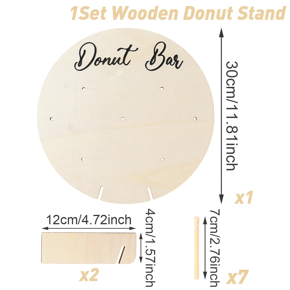 supports donuts bois clair fête donuts multicolores sprinkles glaçage textures variées donut bar piñata