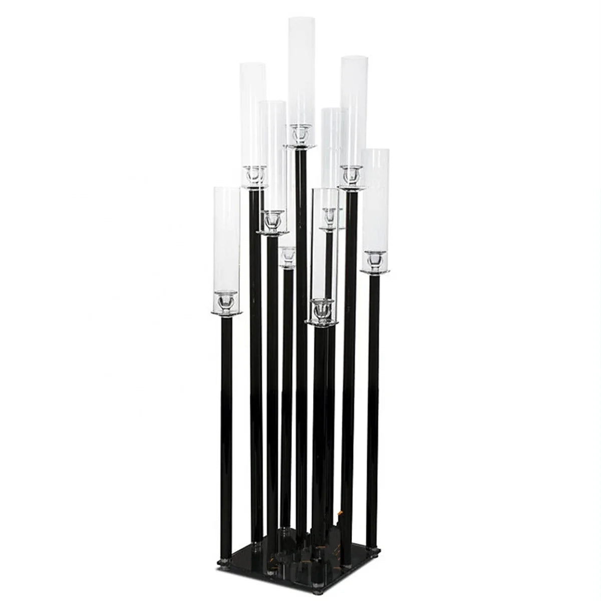 supports bougies transparents modernes mariage bougies vase fleurs noires blanchesDecorationDIY
