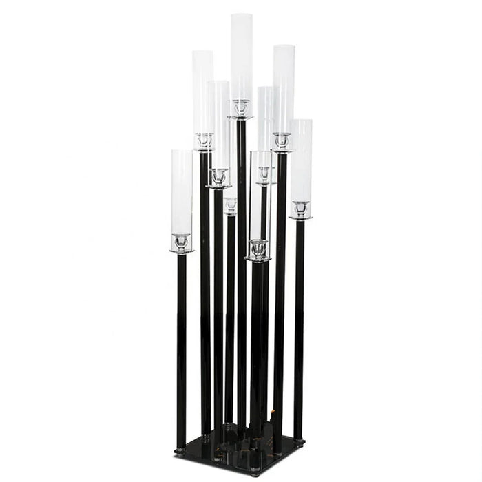 supports bougies transparents modernes mariage bougies vase fleurs noires blanchesDecorationDIY