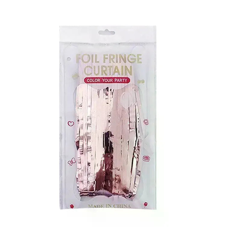 rideau franges métalliques brillantes rose doré vert rouge blanc festif opacité 15cm 28cm