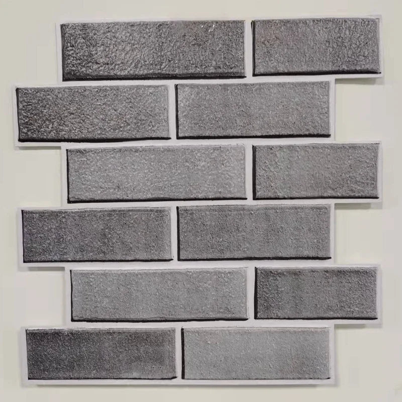 panneau décoratif mural 30x30cm texture brique adhésif waterproof vintage gris beige
