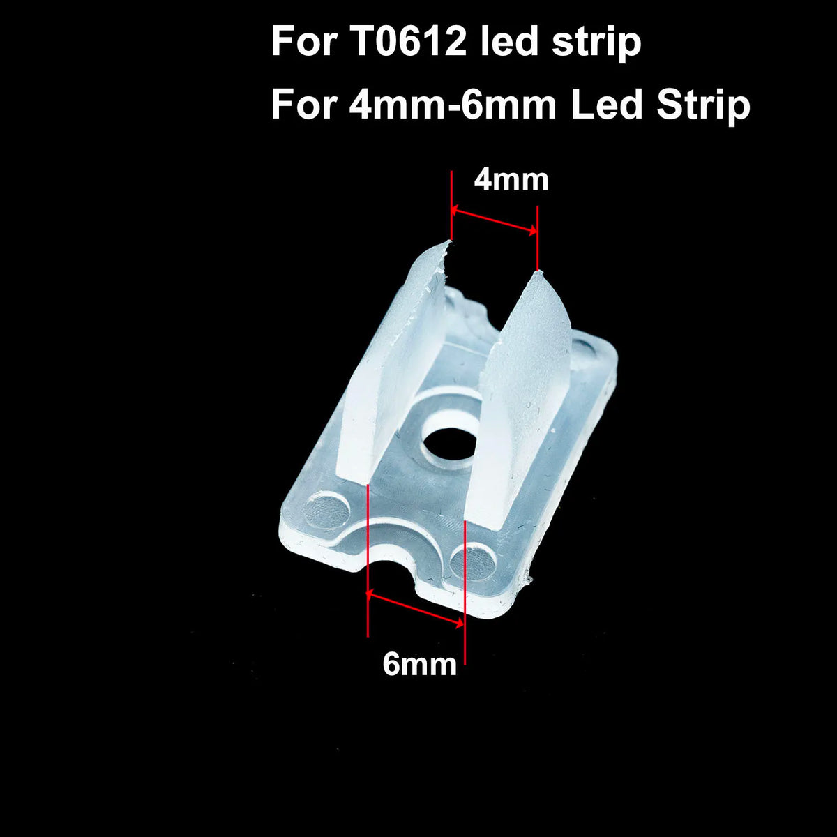 clips transparents led ruban neon 4mm 6mm 6mm 10mm 12mm 15mm abris fixations