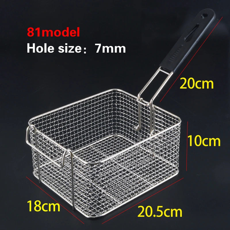 panier friture acier inoxydable maille fine poignées frites légumes