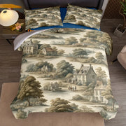 Housse de couette toile de Jouy française - Ensemble de linge de lit artistique et coloré