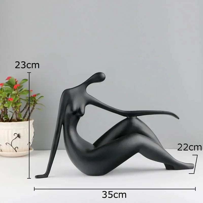 sculpture abstraite résine noire blanche rouge moderne minimaliste decoration art ornement finition autre
