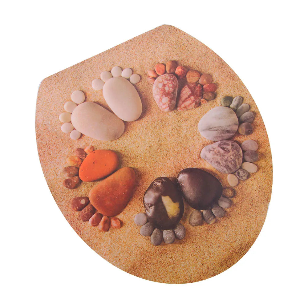 couvercle toilette adhésif fleurs coquillages motifs pieds moderne keep calm flush it