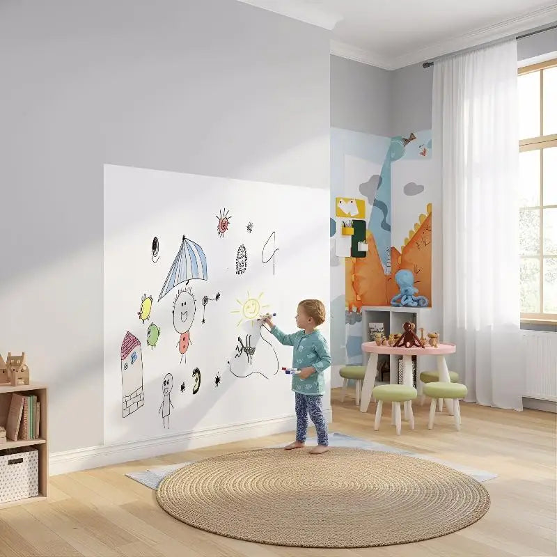 tableau blanc electrostatique adhésif blanc moderne réutilisable enseignement maison 45cm 60cm