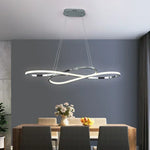 suspension lumineuse moderne or blanc anneaux entrelacés éclairage led réglable télécommande fixations chambre restaurant