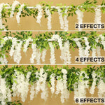 guirlande fleurs artificielles blanc vert intérieur mariage romantique décoration chambre coucher festive