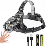 lampe frontale led rechargeable noire ajustable plein air 1000lm étanche modes luminosité différents certifications