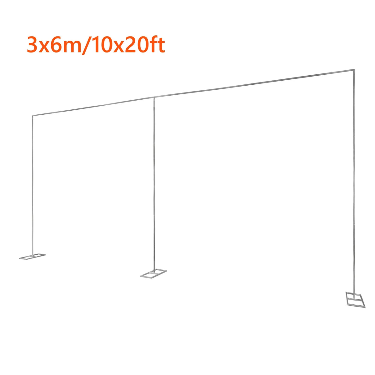 structure cadre mariage argenté moderne plaque carrée 6m 3m opaque lisse