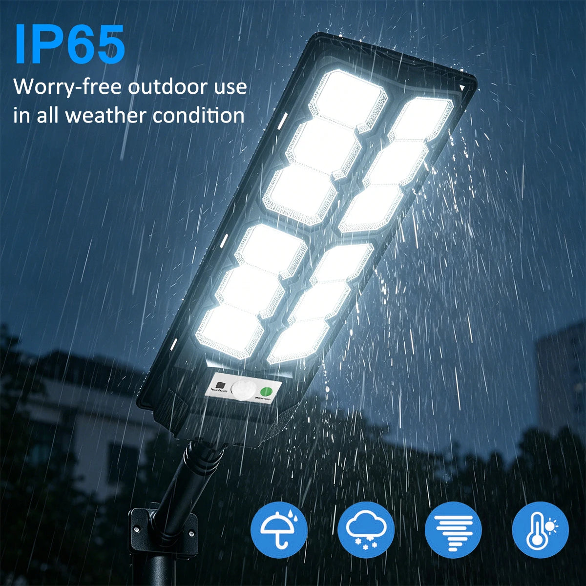 lampe solaire 192 led noir moderne détecteur mouvement ip65 autoadaptativeextérieur
