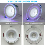 Spot LED moderne 9W 7W blanc violet grille aluminium clips câbles fixations domestiques ambreRGB