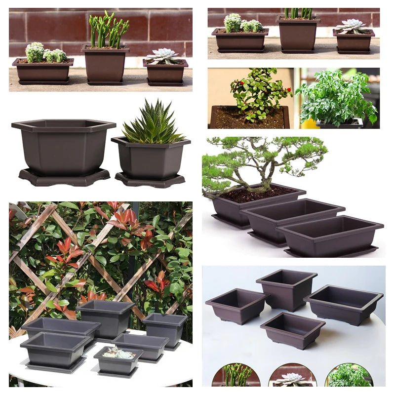 pot fleurs plastique noir moderne plante intérieure jardin décoration extérieur balcon