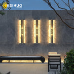 applique murale led marbre ornement doré or noir contemporaine élégante ip65 extérieur véranda
