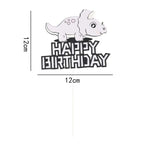 décoration gâteau enfant dinosaure cartoon palmiers ballons happy birthday motifs floraux tringle festif anniversaire