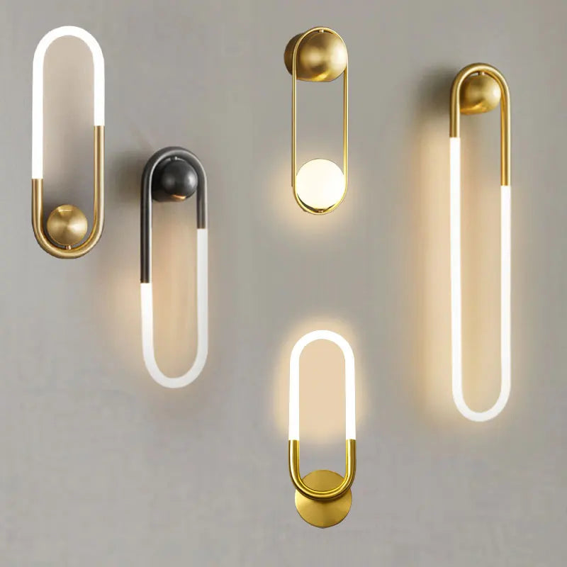 applique murale led or blanc moderne minimaliste fixée mur contemporaine