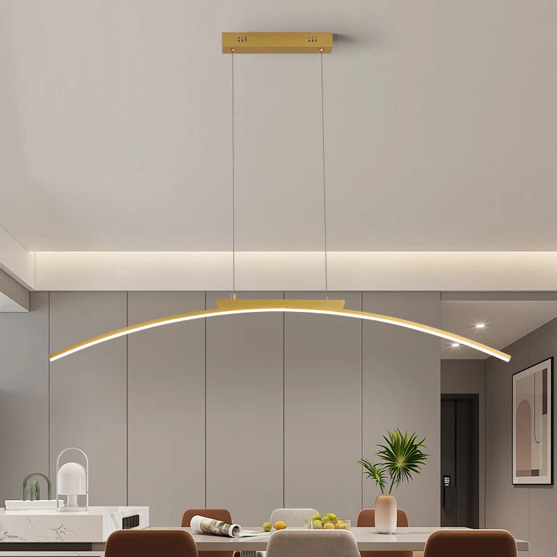 lampe suspendue or noir moderne minimaliste réglable hauteur éclairage salon chambre led