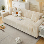 housse canapé moderne polyestère rayures horizontales beige gris clair lavable machine 90 300cm