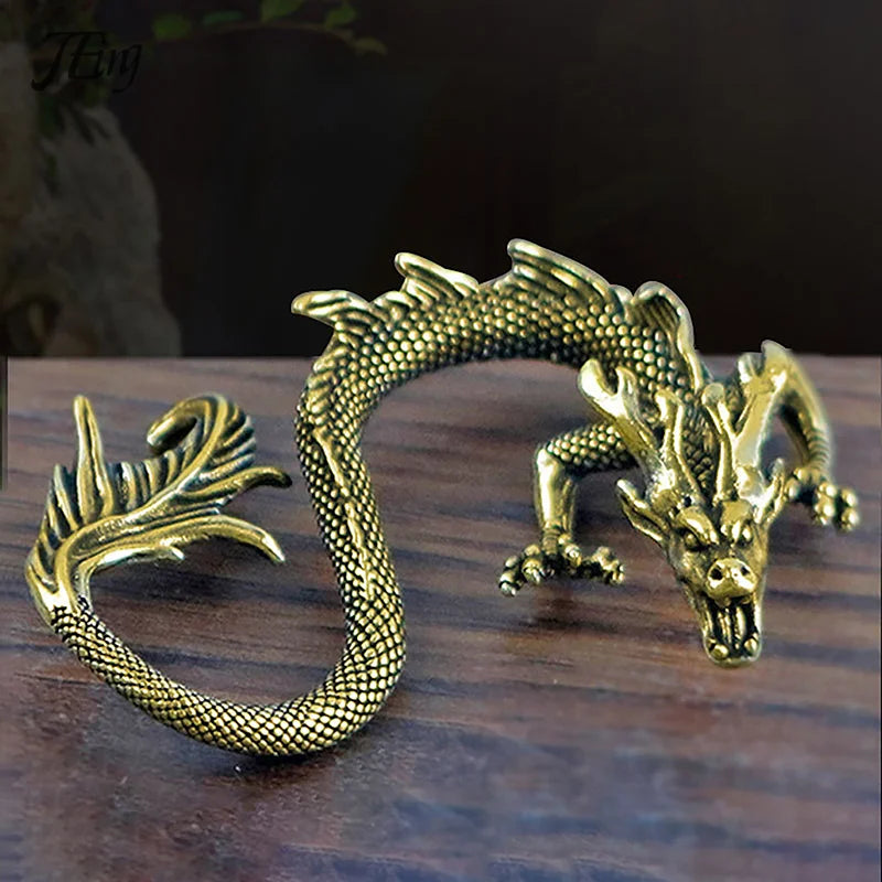 anneau or dragon artisanal ornement maison collection artisanat adhésif bronze cuivre antique