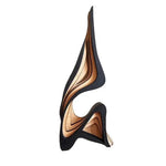 sculpture bois noir contemporaine rayures diagonales décoration intérieure minimaliste maison unique