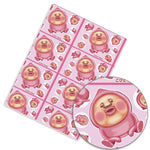 tissu imprimé personnages animés rose bleu noir coton polyester bricolage patchwork matelassé