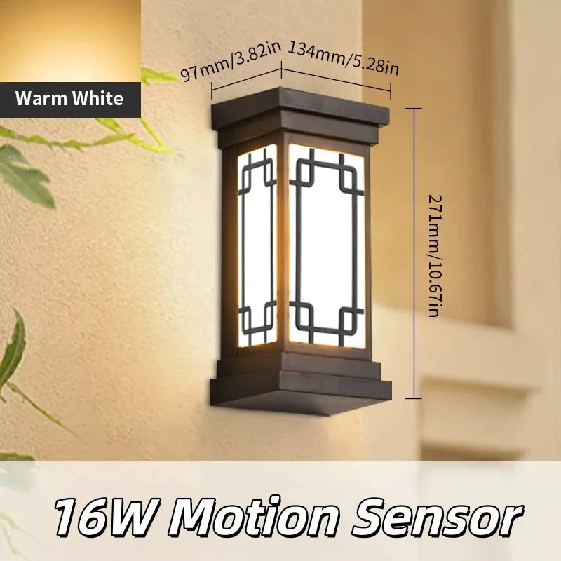 lampe murale led motion sensor ip65 abs contemporaine noire blanche 245mm 110mm 100mm